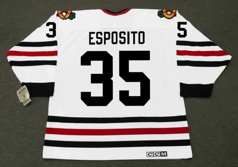 TONY ESPOSITO Chicago Blackhawks 1970 CCM Vintage Throwback NHL Hockey Jersey 
