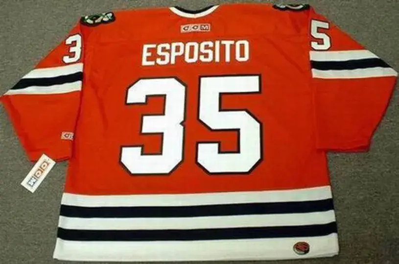 TONY ESPOSITO Chicago Blackhawks 1977 CCM Throwback Away NHL Hockey Jersey 