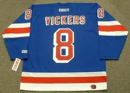 STEVE VICKERS New York Rangers 1970’s CCM Throwback Hockey Jersey 