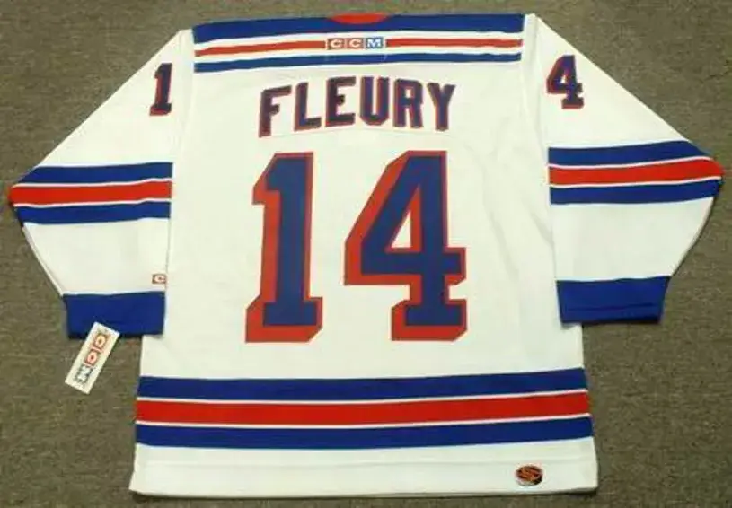 THEOREN FLEURY New York Rangers 2001 CCM Throwback Home NHL Jersey 