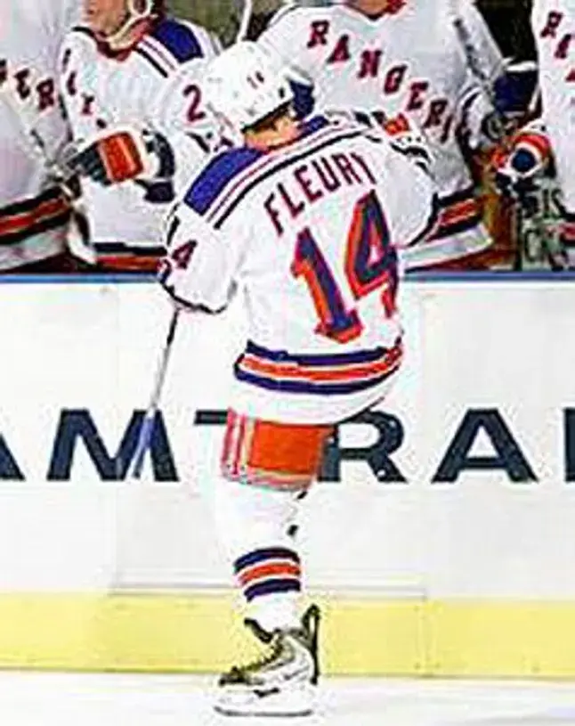 THEOREN FLEURY New York Rangers 2001 CCM Throwback Home NHL Jersey 