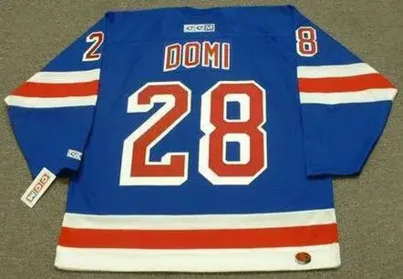 TIE DOMI New York Rangers 1990’s Away CCM NHL Vintage Throwback Jersey 