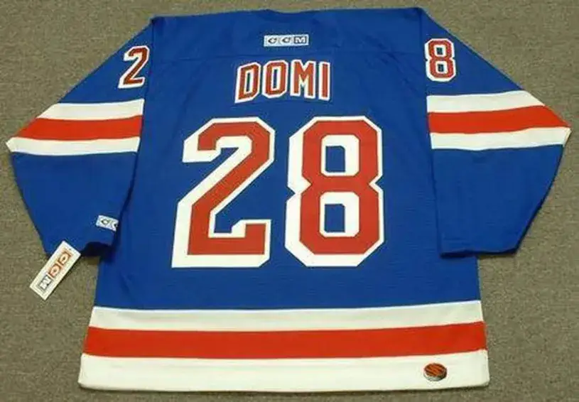 TIE DOMI New York Rangers 1990’s Away CCM NHL Vintage Throwback Jersey 