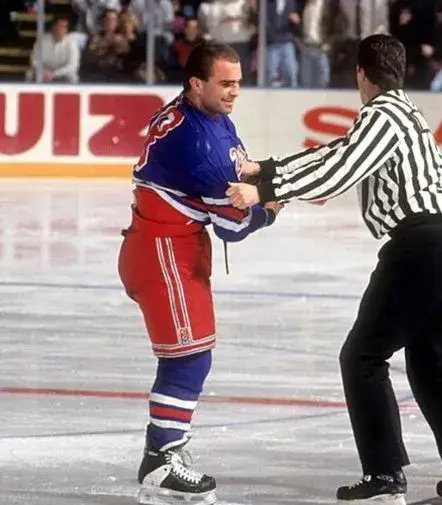 TIE DOMI New York Rangers 1990’s Away CCM NHL Vintage Throwback Jersey 