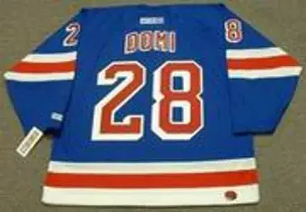 TIE DOMI New York Rangers 1990’s Away CCM NHL Vintage Throwback Jersey 