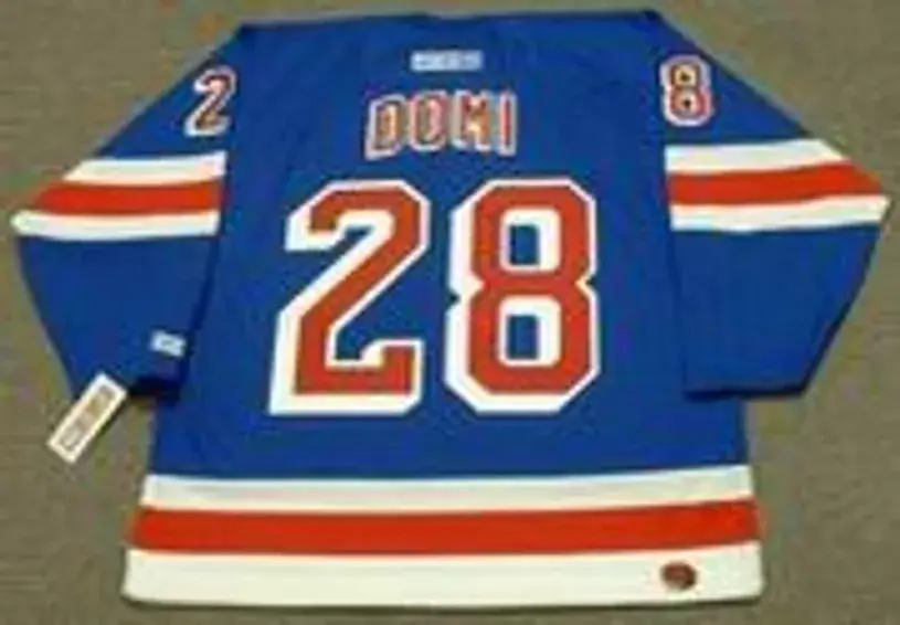 TIE DOMI New York Rangers 1990’s Away CCM NHL Vintage Throwback Jersey 