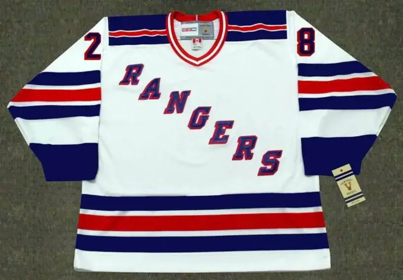 TIE DOMI New York Rangers 1991 CCM Vintage Home NHL Hockey Jersey
