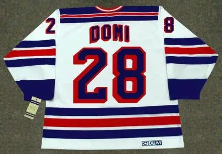 TIE DOMI New York Rangers 1991 CCM Vintage Home NHL Hockey Jersey 