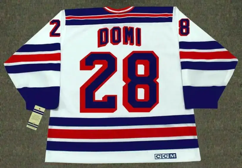 TIE DOMI New York Rangers 1991 CCM Vintage Home NHL Hockey Jersey 