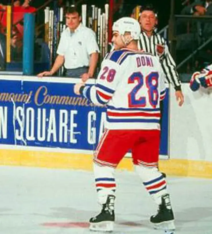 TIE DOMI New York Rangers 1991 CCM Vintage Home NHL Hockey Jersey 