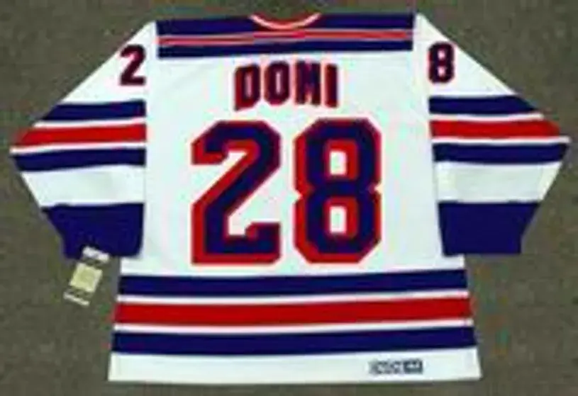 TIE DOMI New York Rangers 1991 CCM Vintage Home NHL Hockey Jersey 