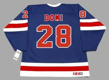 TIE DOMI New York Rangers 1991 CCM Vintage Throwback NHL Hockey Jersey 