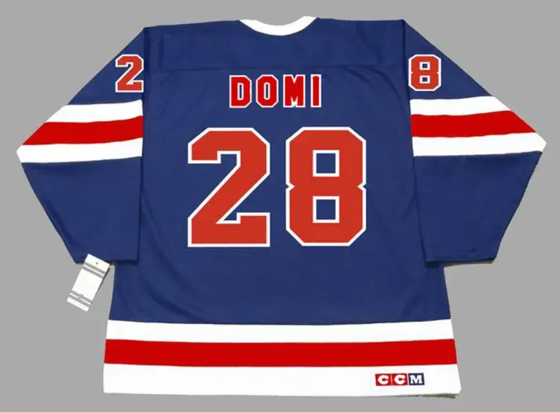 TIE DOMI New York Rangers 1991 CCM Vintage Throwback NHL Hockey Jersey 