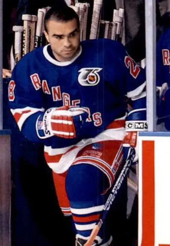 TIE DOMI New York Rangers 1991 CCM Vintage Throwback NHL Hockey Jersey 
