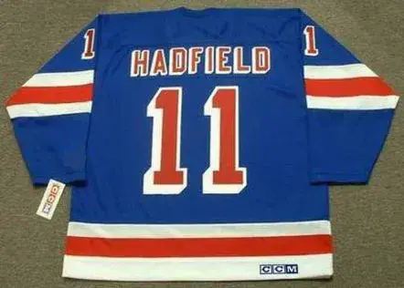 VIC HADFIELD New York Rangers 1972 Away CCM Throwback NHL Hockey Jersey 