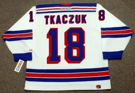 WALT TKACZUK New York Rangers 1972 CCM Throwback Home Hockey Jersey 