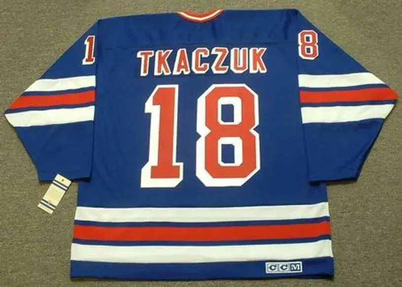 WALT TKACZUK New York Rangers 1980 CCM Vintage Throwback NHL Hockey Jersey 