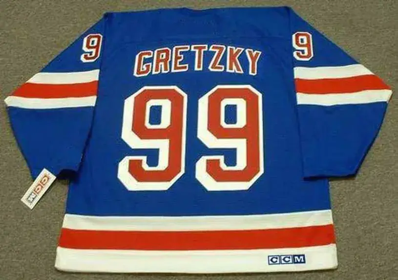 WAYNE GRETZKY New York Rangers 1999 Away CCM Throwback NHL Hockey Jersey 