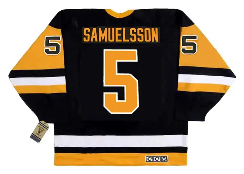 ULF SAMUELSSON Pittsburgh Penguins 1992 CCM Vintage Away NHL Hockey Jersey 