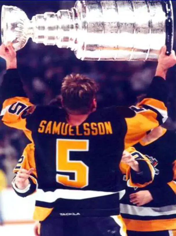 ULF SAMUELSSON Pittsburgh Penguins 1992 CCM Vintage Away NHL Hockey Jersey 