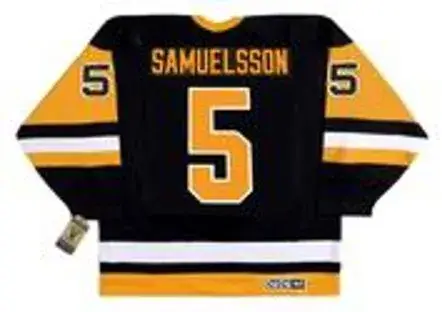 ULF SAMUELSSON Pittsburgh Penguins 1992 CCM Vintage Away NHL Hockey Jersey 