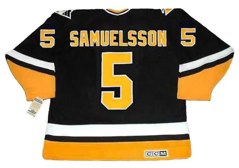 ULF SAMUELSSON Pittsburgh Penguins 1993 Away CCM Throwback NHL Hockey Jersey