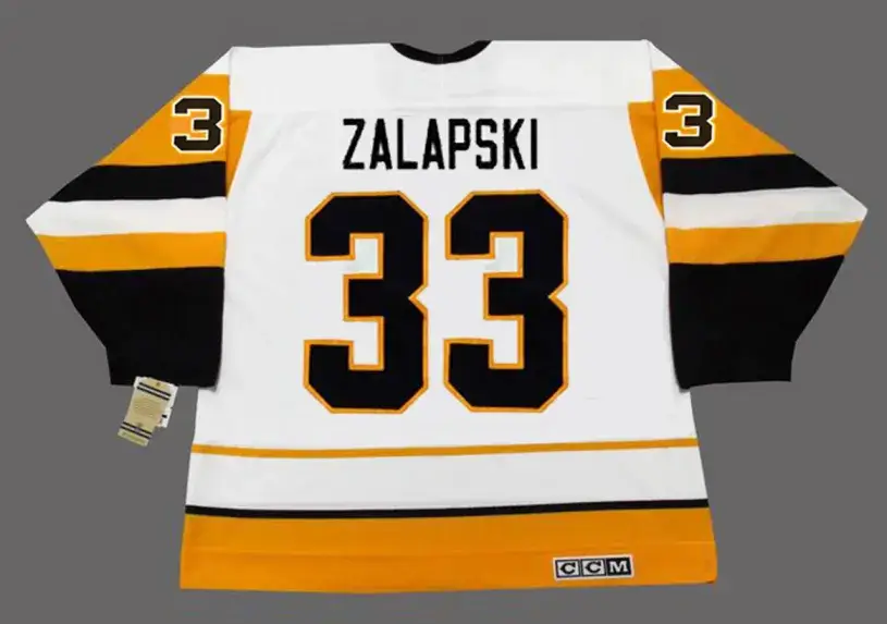 ZARLEY ZALAPSKI Pittsburgh Penguins 1989 CCM Vintage Home NHL Hockey Jersey 