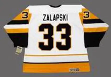 ZARLEY ZALAPSKI Pittsburgh Penguins 1989 CCM Vintage Home NHL Hockey Jersey 