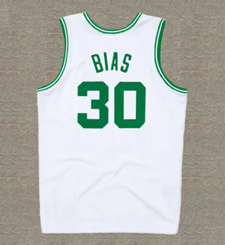 LEN BIAS Boston Celtics Home Throwback NBA Basketball Jersey 