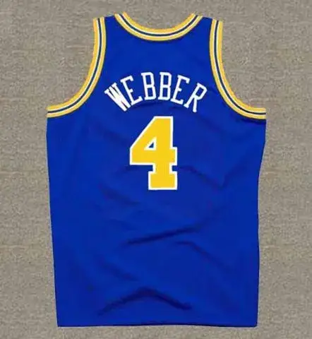 CHRIS WEBBER Golden State Warriors 1993 Throwback NBA Basketball Jersey 