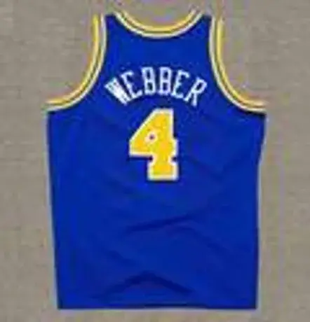 CHRIS WEBBER Golden State Warriors 1993 Throwback NBA Basketball Jersey 
