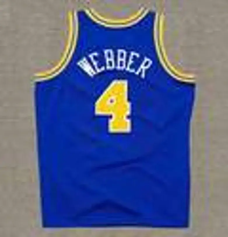 CHRIS WEBBER Golden State Warriors 1993 Throwback NBA Basketball Jersey 
