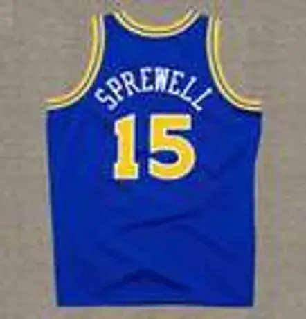 LATRELL SPREWELL Golden State Warriors 1993 Throwback NBA Basketball Jersey 