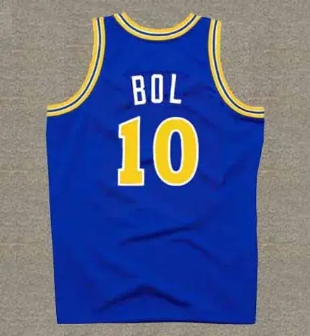 MANUTE BOL Golden State Warriors 1988 Throwback NBA Basketball Jersey 
