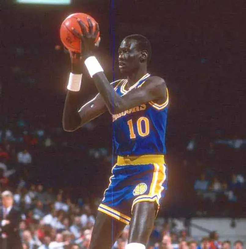 MANUTE BOL Golden State Warriors 1988 Throwback NBA Basketball Jersey 