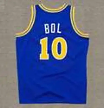 MANUTE BOL Golden State Warriors 1988 Throwback NBA Basketball Jersey 