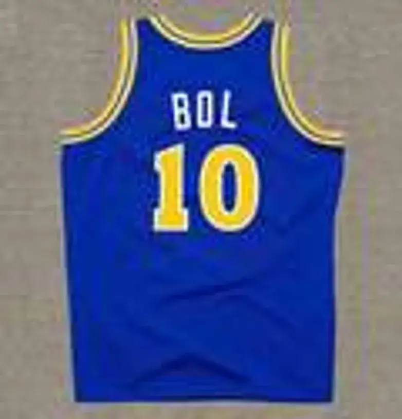 MANUTE BOL Golden State Warriors 1988 Throwback NBA Basketball Jersey 