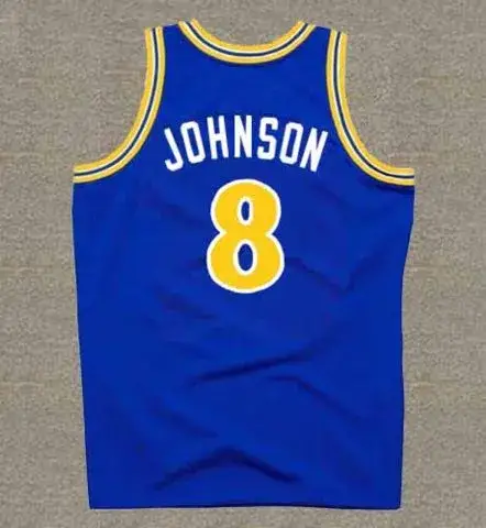 MARQUES JOHNSON Golden State Warriors 1989 Throwback NBA Basketball Jersey 