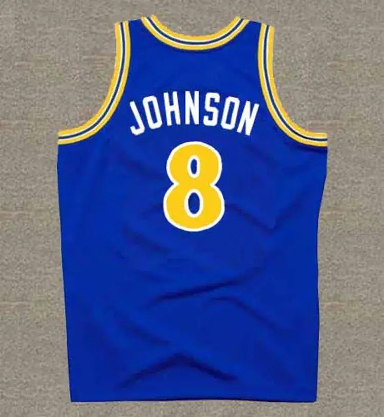 MARQUES JOHNSON Golden State Warriors 1989 Throwback NBA Basketball Jersey 