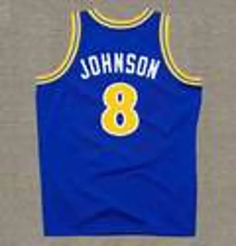 MARQUES JOHNSON Golden State Warriors 1989 Throwback NBA Basketball Jersey 
