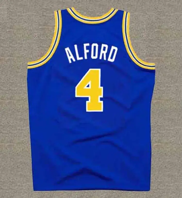 STEVE ALFORD Golden State Warriors 1988 Throwback NBA Basketball Jersey 