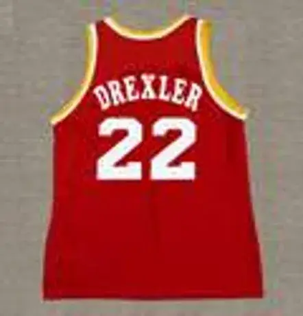 CLYDE DREXLER Houston Rockets 1995 Throwback NBA Basketball Jersey 