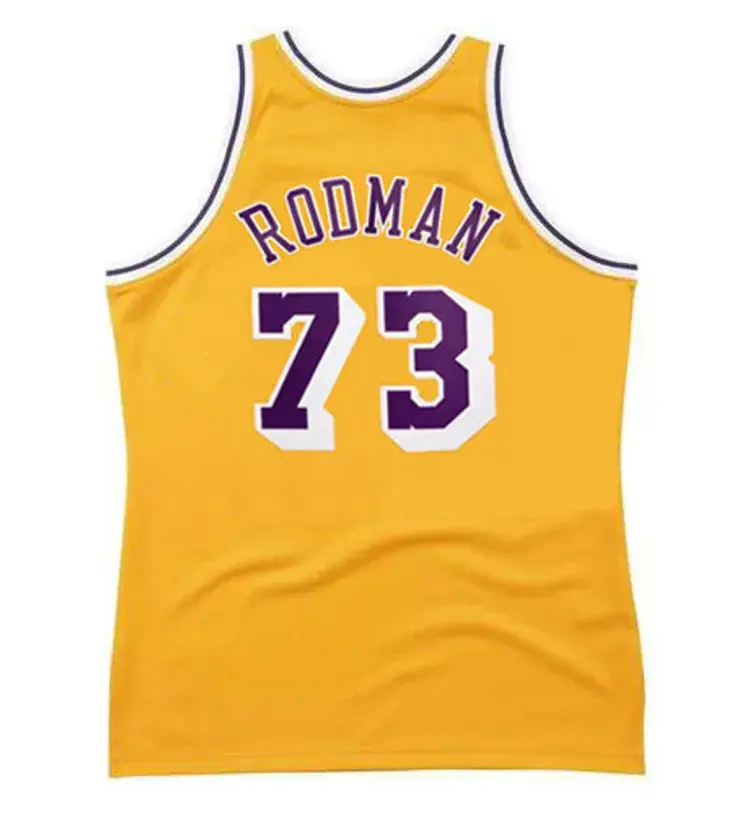 DENNIS RODMAN Los Angeles Lakers 1999 Home Throwback NBA Basketball Jersey 