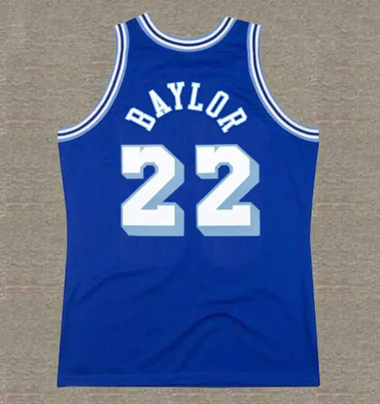 ELGIN BAYLOR Los Angeles Lakers 1960’s Throwback NBA Basketball Jersey 