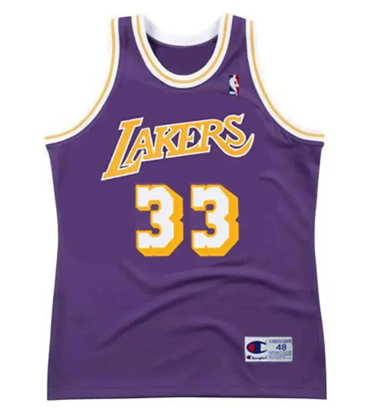 KAREEM ABDUL-JABBAR Los Angeles Lakers 1987 Away Throwback NBA Basketball Jersey