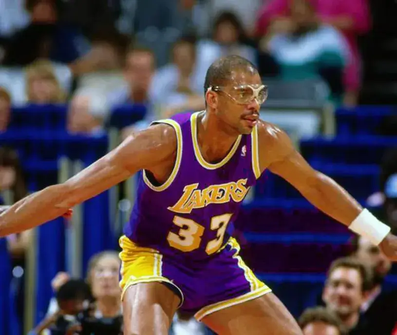 KAREEM ABDUL-JABBAR Los Angeles Lakers 1987 Away Throwback NBA Basketball Jersey 