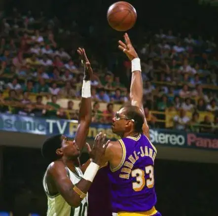 KAREEM ABDUL-JABBAR Los Angeles Lakers 1987 Away Throwback NBA Basketball Jersey 