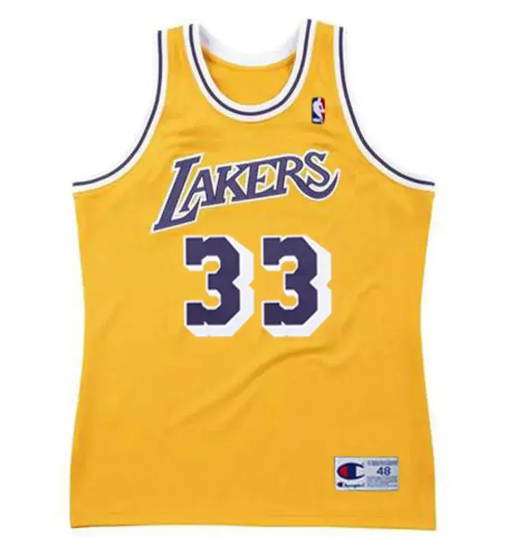 KAREEM ABDUL-JABBAR Los Angeles Lakers 1987 Home Throwback NBA Basketball Jersey