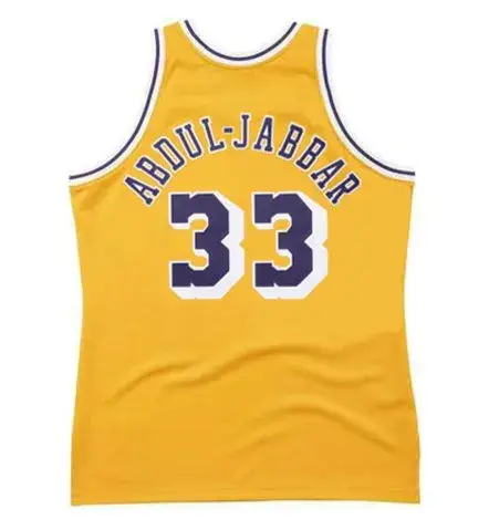 KAREEM ABDUL-JABBAR Los Angeles Lakers 1987 Home Throwback NBA Basketball Jersey 