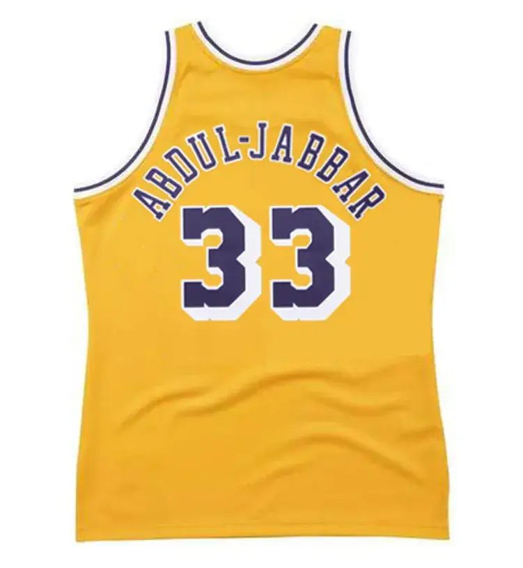 KAREEM ABDUL-JABBAR Los Angeles Lakers 1987 Home Throwback NBA Basketball Jersey 